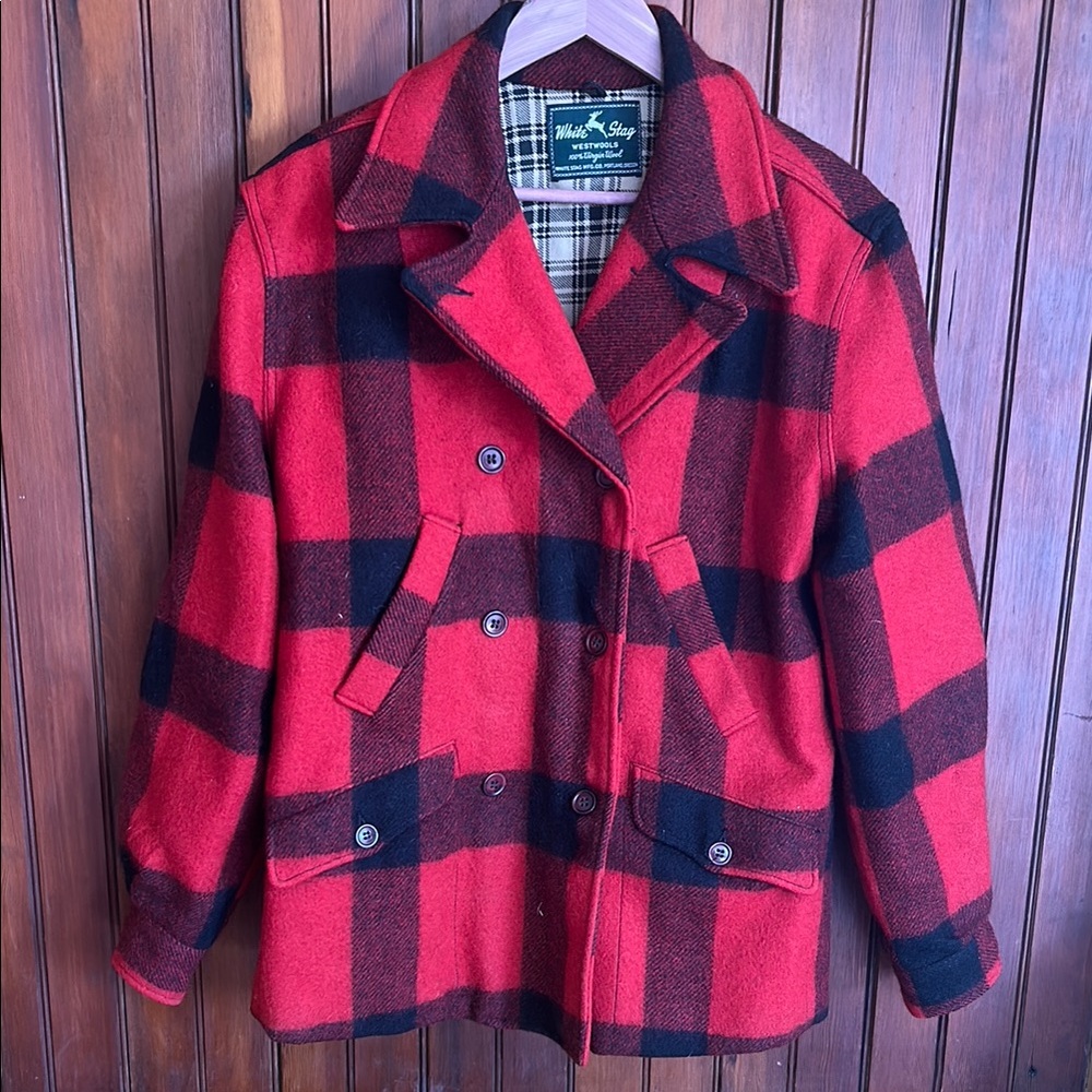 Buffalo Red & Black Plaid Wool Field Jacket